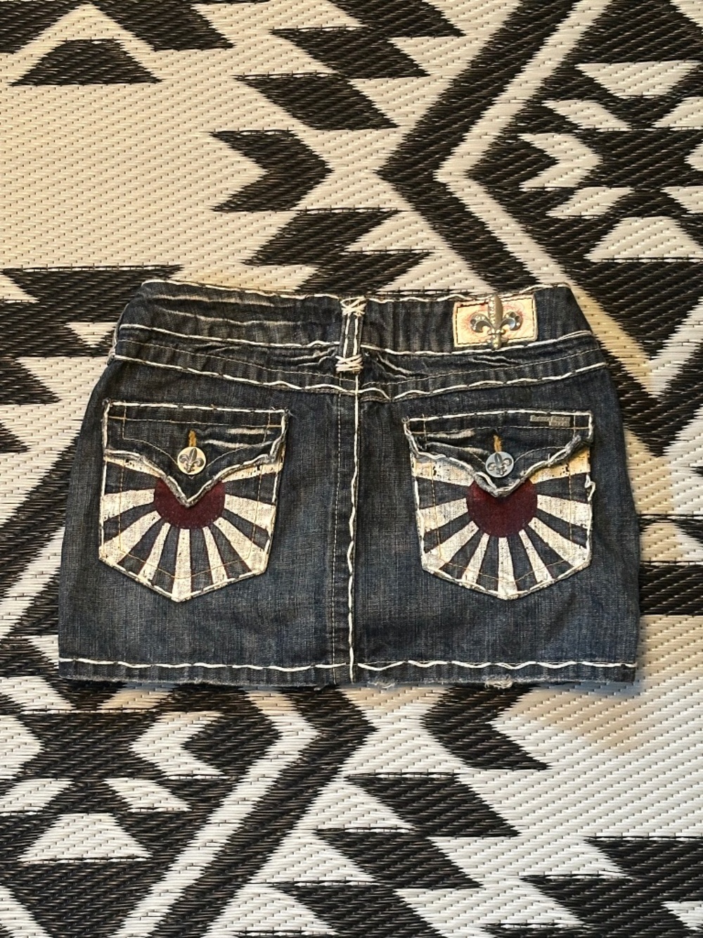 Vintage Y2K Made in USA Laguna Beach Miss Me Style Jean Mini Skirt